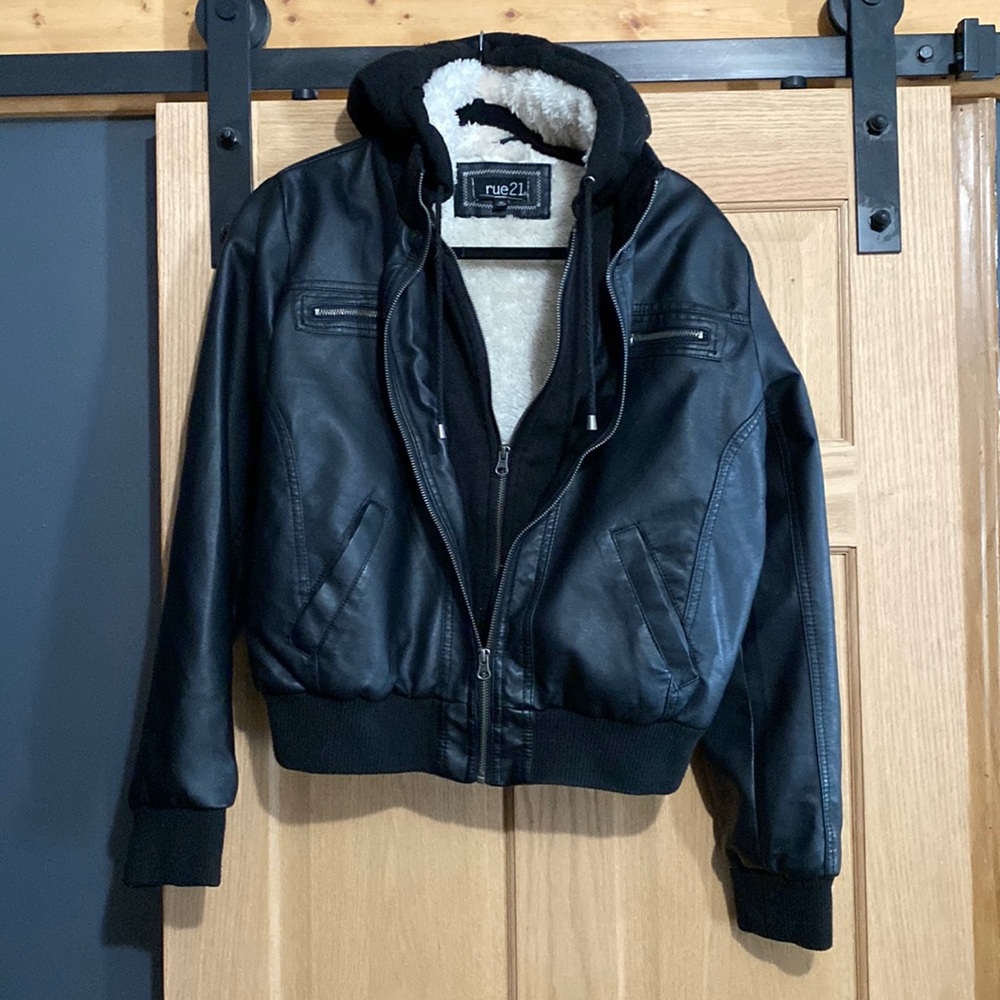 Pleather jacket black
